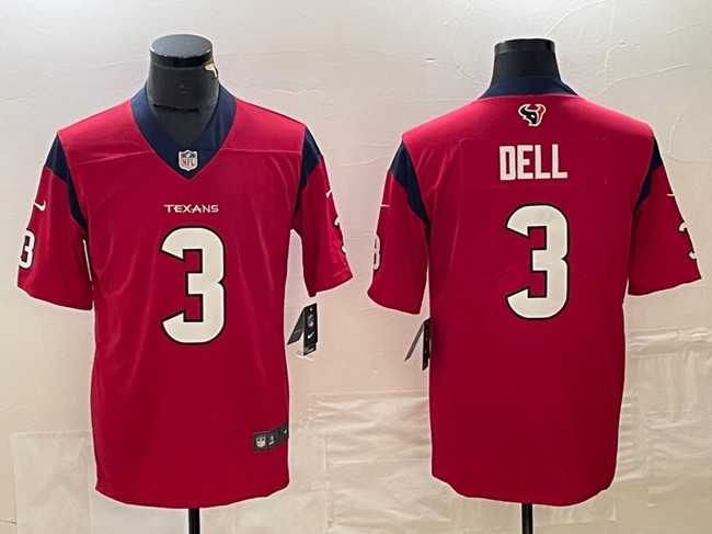 Men%27s Houston Texans #3 Tank Dell Red Vapor Untouchable Football Stitched Jersey